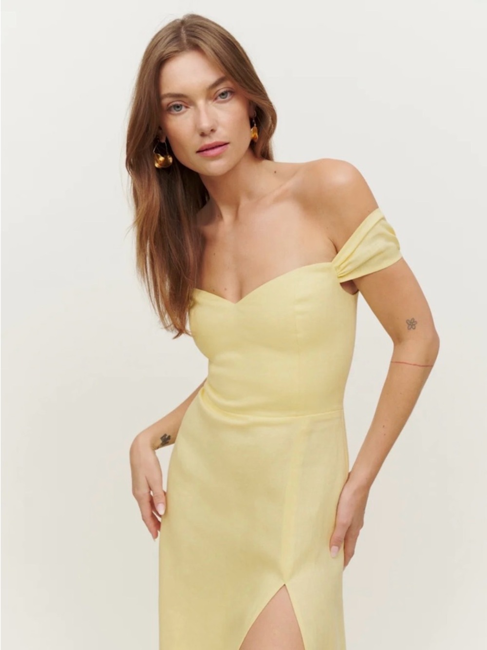 Reformation Bridgton Linen Dress Zest - Size 2